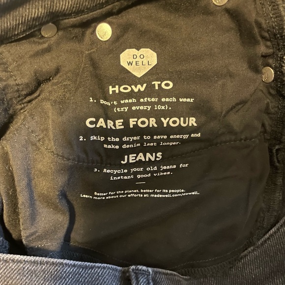 Madewell - Mid Rise Kick Out Jeans in Black Size 26 - Picture 7 of 9